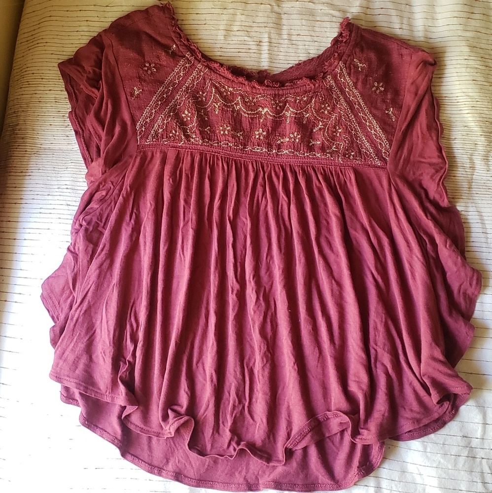 Flowy embroidered crop top